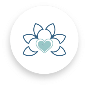 flower with heart inside logo