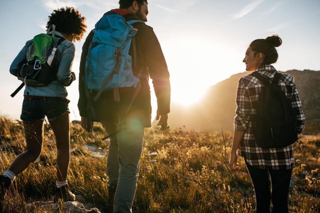 group of friends going on a hike together