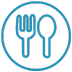 plate with fork and knife icon