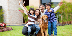 happy family together smiling outside, family therapy