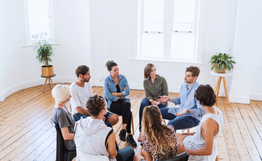 people sharing in a group