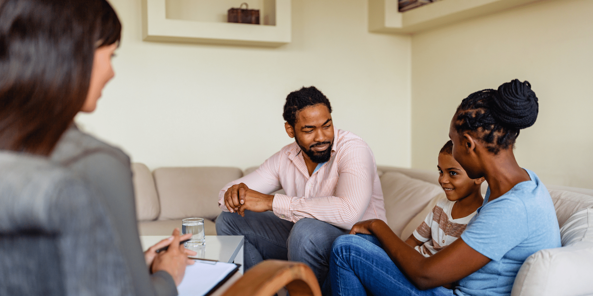 Interracial couple in therapy and relationship counseling in Denver, Colorado