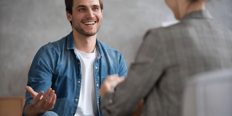 Man feeling grateful and hopeful after therapy session in Denver, Colorado